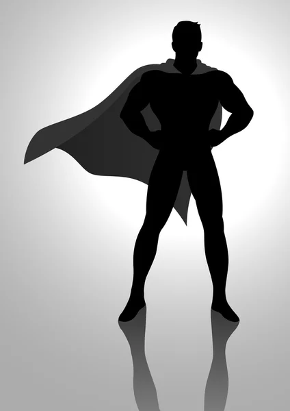 A caped hero silhouette